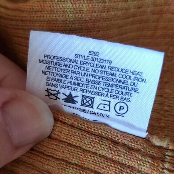 Tory Burch Gold Heather Simone Merino Wool Ribbed Knit Cardigan Womens Medium - Picture 4 of 7